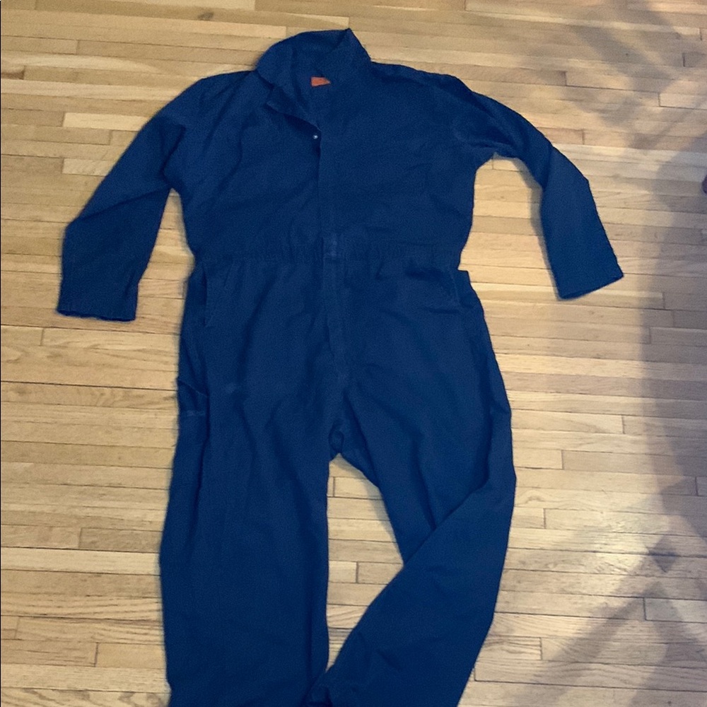 Vintage Men's Navy Blue Coverall